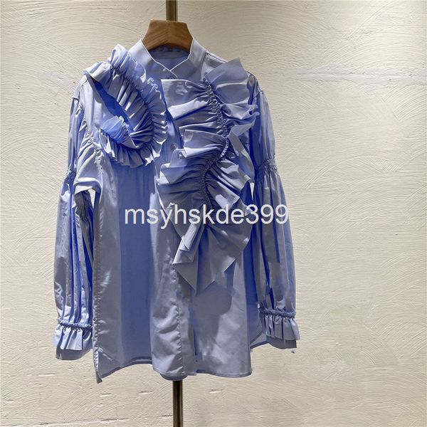 women's blouses & shirts ruffle long sleeve shirt women's french minority spring loose pleated casual versatile top, White
women's blouses & shirts ruffle long sleeve shirt women's french minority spring loose pleated casual versatile top, White