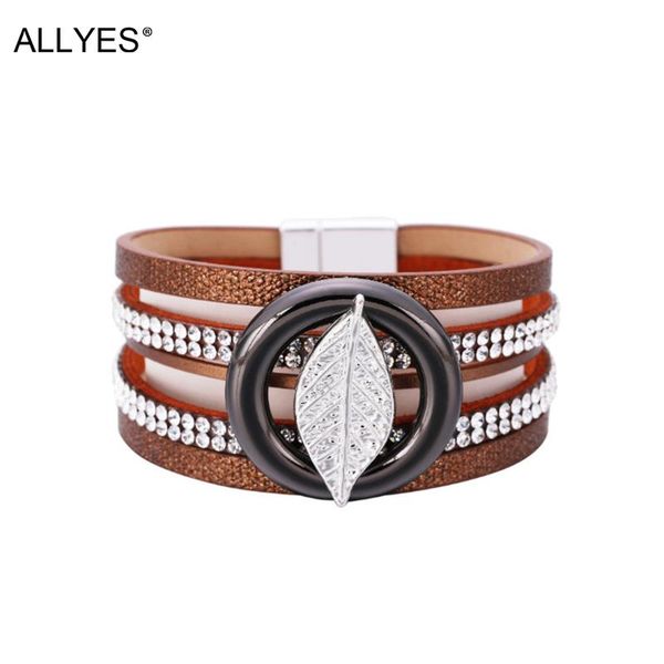 tennis allyes metal leaf charm leather bracelets for women bohemian multilayer rhinestone wrap bracelet bangle female jewelry gifts, Golden;silver
tennis allyes metal leaf charm leather bracelets for women bohemian multilayer rhinestone wrap bracelet bangle female jewelry gifts, Golden;silver