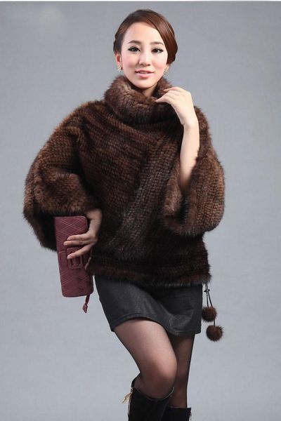 women's fur & faux genuine real natural knitted mink coat poncho clothing winter warm knit jacket plus size ems, Black
women's fur & faux genuine real natural knitted mink coat poncho clothing winter warm knit jacket plus size ems, Black