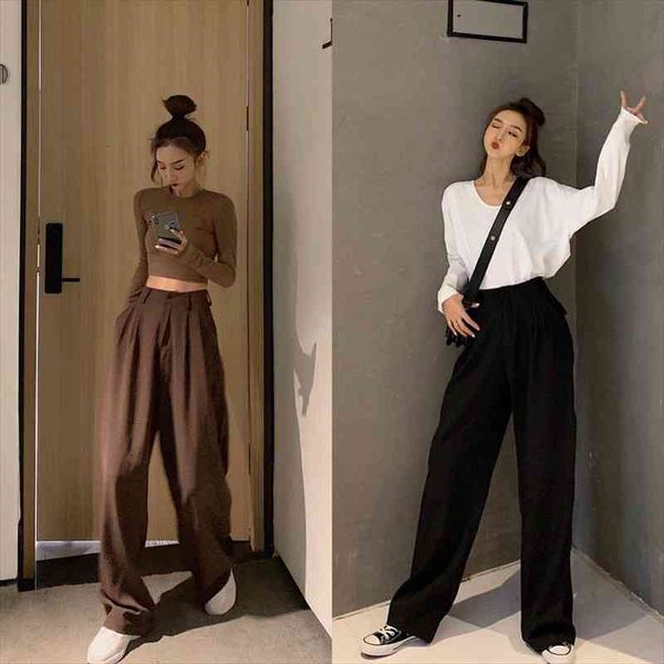 caramel wide-leg pants womens high waist drape loose pants autumn and winter straight mopping trousers black suit, Black;white
caramel wide-leg pants womens high waist drape loose pants autumn and winter straight mopping trousers black suit, Black;white