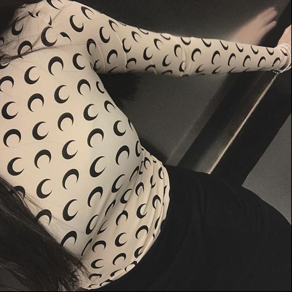 feminine clothes women long sleeve tee shirts tunics koszulka damska crescent new moon print women t shirts, White
feminine clothes women long sleeve tee shirts tunics koszulka damska crescent new moon print women t shirts, White