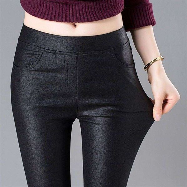 2021autumn winter new matte and frosted trousers with plush for women elastic high waist coated leather leggings, Black;white
2021autumn winter new matte and frosted trousers with plush for women elastic high waist coated leather leggings, Black;white