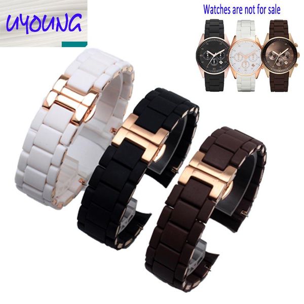 watch bands rubber strap stainless steel black silicone ar5858 male 23mm ar5868 female 20mm watchband band, Black;brown
watch bands rubber strap stainless steel black silicone ar5858 male 23mm ar5868 female 20mm watchband band, Black;brown
