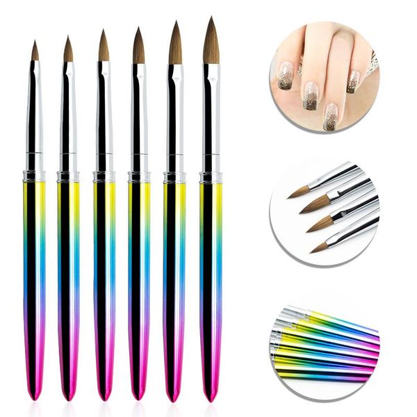 nail brushes kolinsky acrylic sable manicure art brush oval for extension uv gel builder tools, Yellow 
nail brushes kolinsky acrylic sable manicure art brush oval for extension uv gel builder tools, Yellow