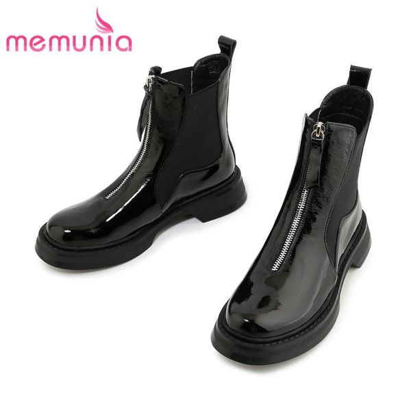boots memunia 2021 fashion flat shoes women patent leather ankle round toe zip comfortable punk casual ladies, Black
boots memunia 2021 fashion flat shoes women patent leather ankle round toe zip comfortable punk casual ladies, Black