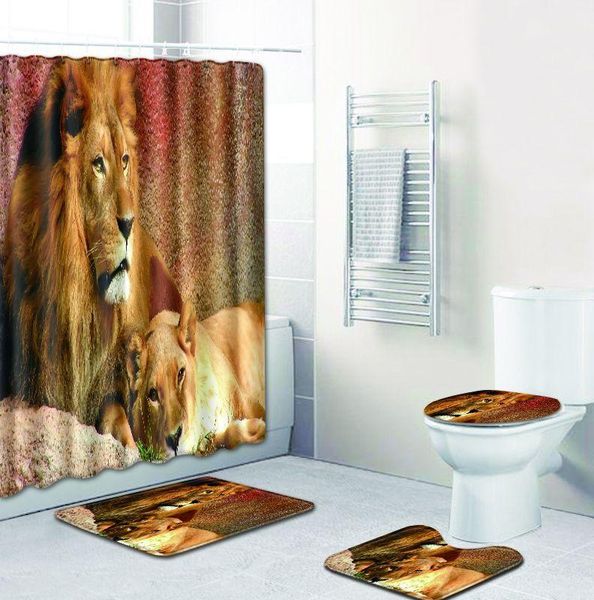 the lion 4pcs bathroom shower curtain and rug sets 3d carpet in bath mat christmas doormat rug india home decor for gift
the lion 4pcs bathroom shower curtain and rug sets 3d carpet in bath mat christmas doormat rug india home decor for gift