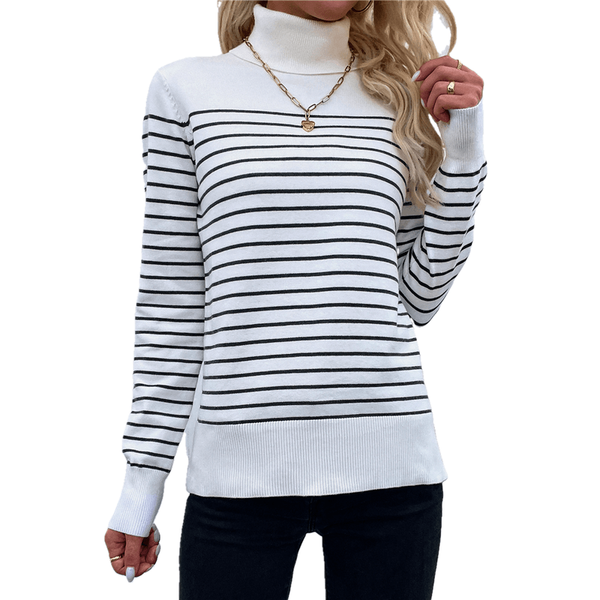 autumn winter fashion turtleneck sweater women elegant striped slim fit knitted pullover ladies long sleeve vintage sweater, White;black
autumn winter fashion turtleneck sweater women elegant striped slim fit knitted pullover ladies long sleeve vintage sweater, White;black