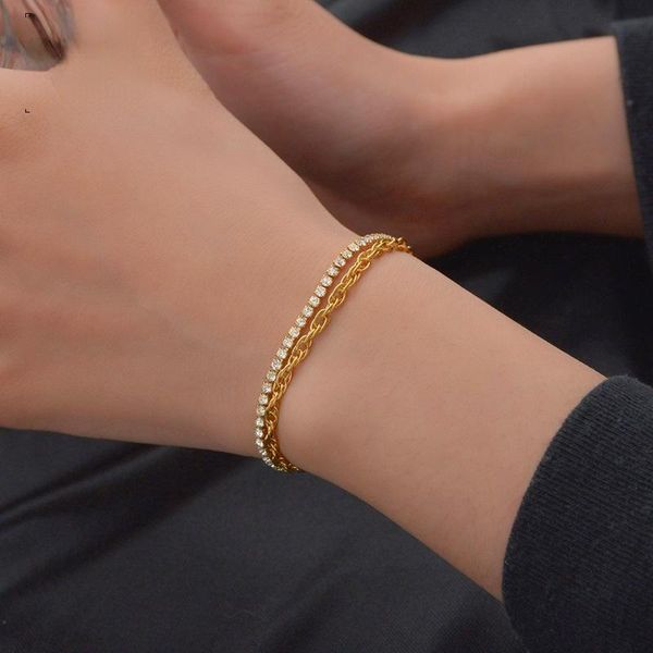 link, chain luxury cubic zirconia tennis titanium steel bracelet for women men gold color iced out charm male bijoux jewelry, Black
link, chain luxury cubic zirconia tennis titanium steel bracelet for women men gold color iced out charm male bijoux jewelry, Black
