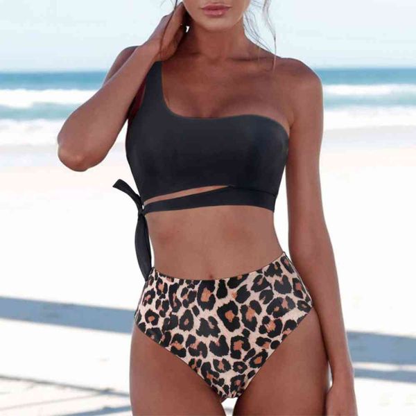 swimwear bikini swimsuit women push up set one shoulder beachwear summer leopard bathing suit high waist 2021, White;black
swimwear bikini swimsuit women push up set one shoulder beachwear summer leopard bathing suit high waist 2021, White;black