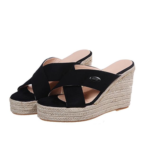 slippers summer flock peep toe platform wedges sandals women fashion high heels female portable comfortable big size 41 42 43 44, Black
slippers summer flock peep toe platform wedges sandals women fashion high heels female portable comfortable big size 41 42 43 44, Black