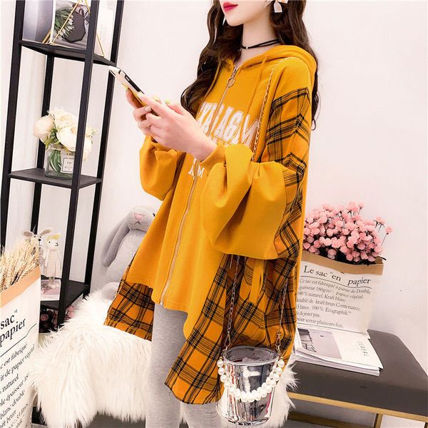 cotton mid-length irregular seam sweatshirt jacket female hoodie 2021 new spring big shirt o2ij, Black
cotton mid-length irregular seam sweatshirt jacket female hoodie 2021 new spring big shirt o2ij, Black