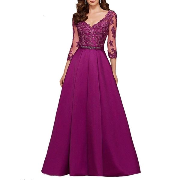2021 new 3/4 sleeves evening es elegant lace appliqued beaded long formal gowns illusion v-neck satin prom epxf, Black;red
2021 new 3/4 sleeves evening es elegant lace appliqued beaded long formal gowns illusion v-neck satin prom epxf, Black;red