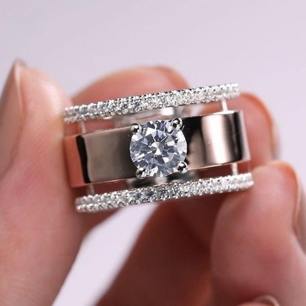 cluster rings shiny zircon multilayer silver color exquisite fashion jewelry pendant engagement ring for men and women, Golden;silver 
cluster rings shiny zircon multilayer silver color exquisite fashion jewelry pendant engagement ring for men and women, Golden;silver