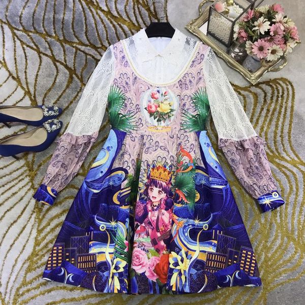 casual dresses 12.16 high end fashion vintage lapel long sleeve beading lace patchwork print a-line dress women designer spring, Black;gray
casual dresses 12.16 high end fashion vintage lapel long sleeve beading lace patchwork print a-line dress women designer spring, Black;gray