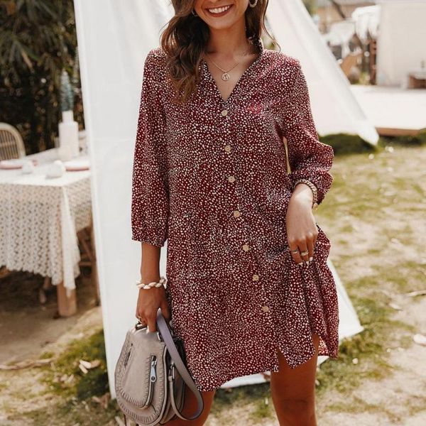 casual dresses 2021 fashion mini women dress dot print single breasted ladies breathable v neck loose summer for party dating wear, Black;gray
casual dresses 2021 fashion mini women dress dot print single breasted ladies breathable v neck loose summer for party dating wear, Black;gray