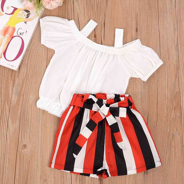 girl clothing sets solid ruffle off shoulder stripe shorts outfit children summer toddler girls clothes 2 6years, White
girl clothing sets solid ruffle off shoulder stripe shorts outfit children summer toddler girls clothes 2 6years, White