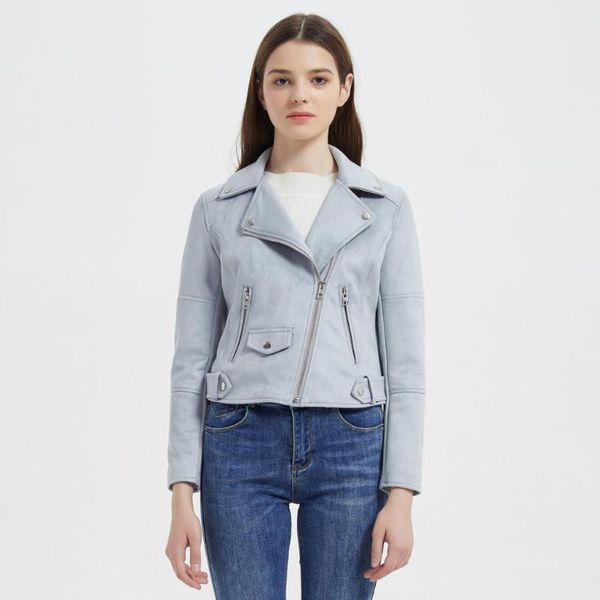 women's leather & faux 2021 elegant autumn winter zipper basic suede jacket coat motorcycle women outwear red slim short jackets, Black
women's leather & faux 2021 elegant autumn winter zipper basic suede jacket coat motorcycle women outwear red slim short jackets, Black