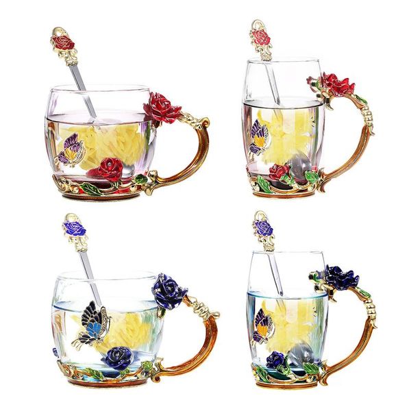 mugs enamel flower glass cup tea clear transparent drinkware cups with spoon cleaning cloth beer heat-insulating water bottle
mugs enamel flower glass cup tea clear transparent drinkware cups with spoon cleaning cloth beer heat-insulating water bottle