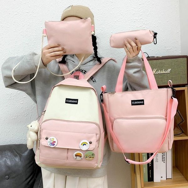 school bags 4 pieces set women backpack kawaii student bookbags canvas passports for teenage girls 2021 cute children
school bags 4 pieces set women backpack kawaii student bookbags canvas passports for teenage girls 2021 cute children