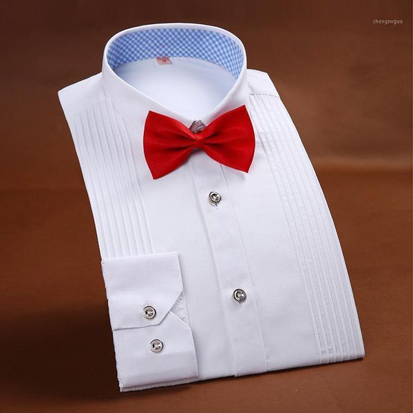 men's dress shirts spring and summer performance banquet bow tie shirt long-sleeved white groom wedding man group costume, White;black
men's dress shirts spring and summer performance banquet bow tie shirt long-sleeved white groom wedding man group costume, White;black