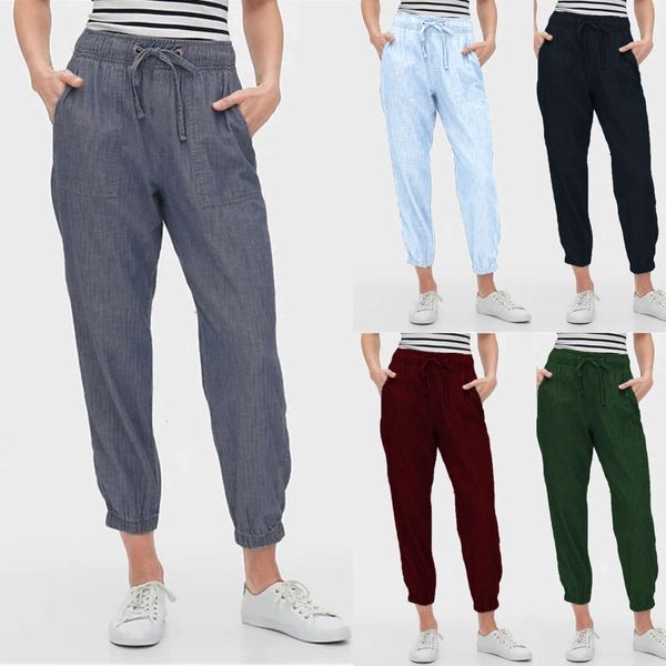 summer elastic waist small leg casual pants loose harem pants, Black;white