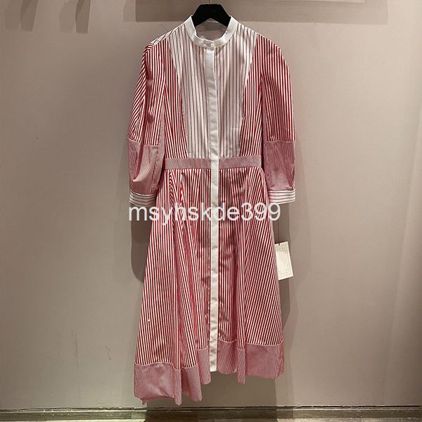 women's blouses & shirts 6303 niche design 21 early spring stand collar stripe stitching casual seven sleeve shirt dress women, White
women's blouses & shirts 6303 niche design 21 early spring stand collar stripe stitching casual seven sleeve shirt dress women, White