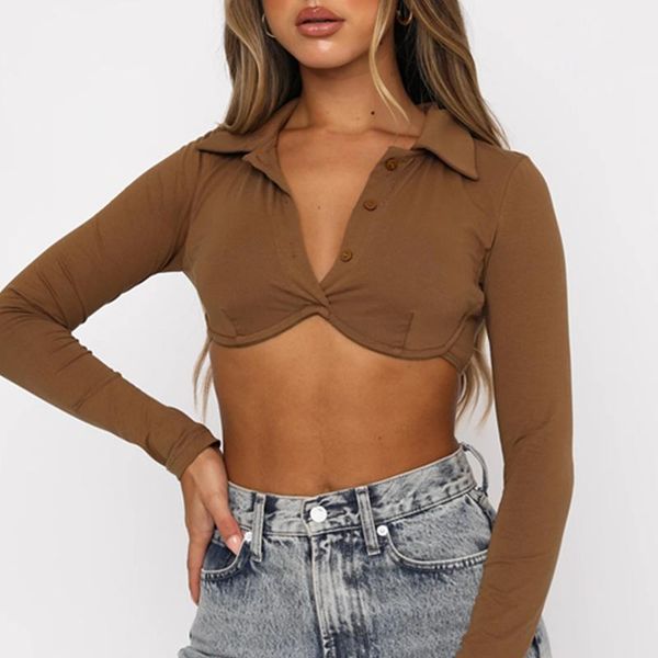 women's t-shirt women fashion street push-up crop solid 3 colors long sleeve v neck button t-shirts ladies turn-down collar pullov, White
women's t-shirt women fashion street push-up crop solid 3 colors long sleeve v neck button t-shirts ladies turn-down collar pullov, White