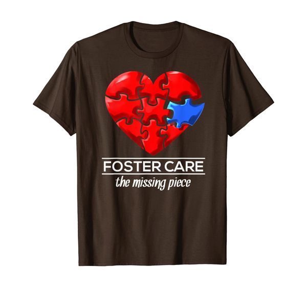 foster care awareness t shirt red heart the missing piece, White;black
foster care awareness t shirt red heart the missing piece, White;black