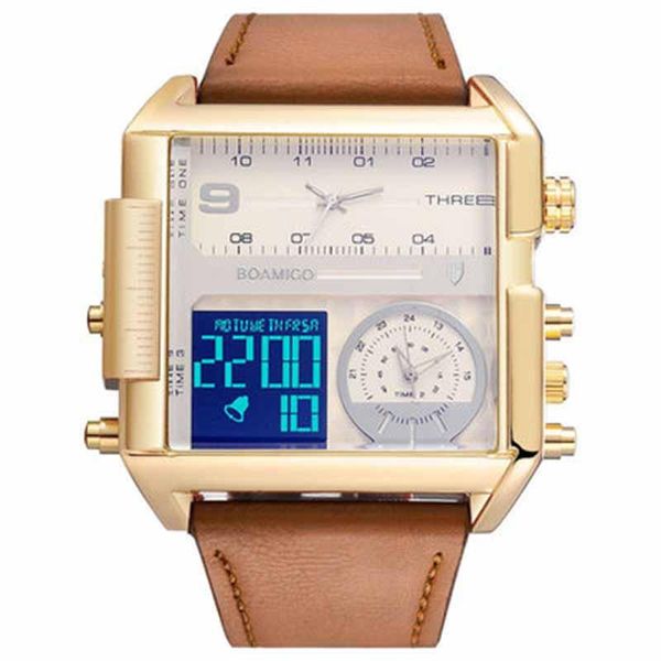 wristwatches trendy multi-time zone large dial luminous men's watch steel band leisure electronic square 2021 style, Slivery;brown
wristwatches trendy multi-time zone large dial luminous men's watch steel band leisure electronic square 2021 style, Slivery;brown