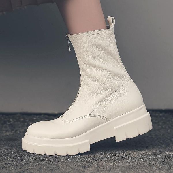 boots women genuine leather fashion handmade cow patent short front zipper platform tube circ, Black
boots women genuine leather fashion handmade cow patent short front zipper platform tube circ, Black