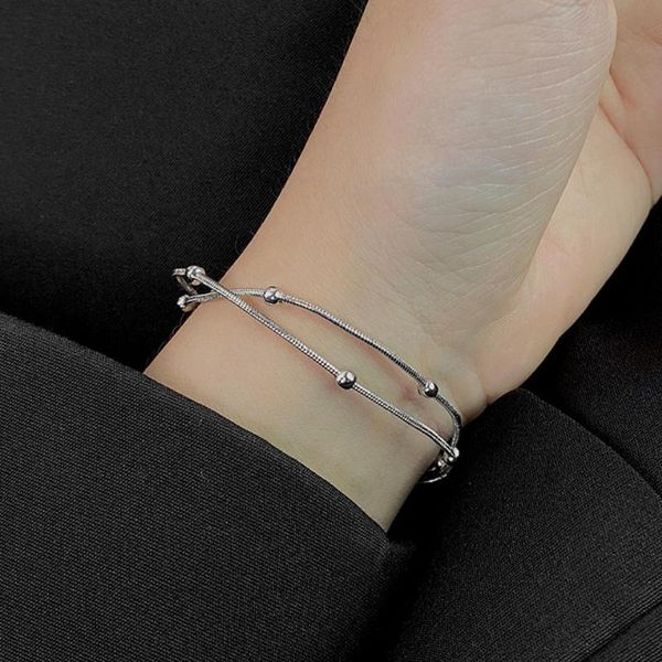 charm bracelets u-magical concise double layer round beaded bracelet for women delicate metallic silver color jewellery luxurious, Golden;silver
charm bracelets u-magical concise double layer round beaded bracelet for women delicate metallic silver color jewellery luxurious, Golden;silver