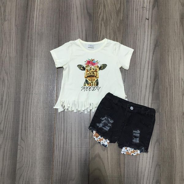 summer baby girls short tassel sleeve clothes cow flower ruffles boutique jeans shorts set outfits, White
summer baby girls short tassel sleeve clothes cow flower ruffles boutique jeans shorts set outfits, White