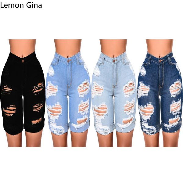 women's jeans lemon gina summer 2021 washable high-waisted stretch with holes, Blue
women's jeans lemon gina summer 2021 washable high-waisted stretch with holes, Blue