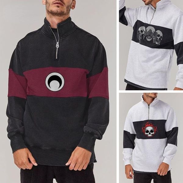 men's hoodies & sweatshirts casual simple printing zipper men long sleeve trendy baseball uniform, Black
men's hoodies & sweatshirts casual simple printing zipper men long sleeve trendy baseball uniform, Black
