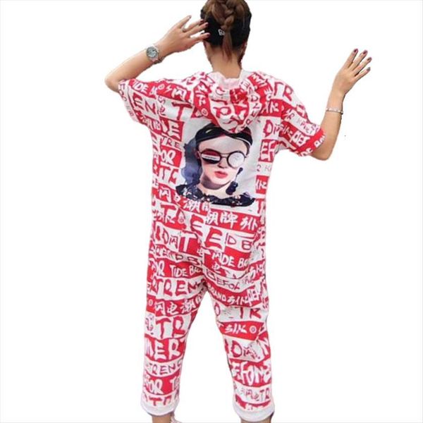 summer high street letter women rompers printed ankle length pants hip hop design short sleeve jumpsuit hooded one piece overalls, Black;white
summer high street letter women rompers printed ankle length pants hip hop design short sleeve jumpsuit hooded one piece overalls, Black;white