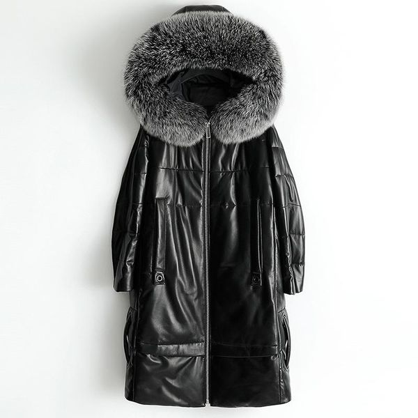 women's fur & faux thick genuine plus size 3xl 4xl leather coat winter long sleeve outerwear warm sheepskin down hooded coa, Black
women's fur & faux thick genuine plus size 3xl 4xl leather coat winter long sleeve outerwear warm sheepskin down hooded coa, Black