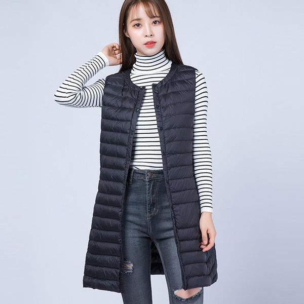 women's vests women autumn winter ultra light down vest windproof sleeveless long waistcoat fashion warm female puffer outerwear jacket, Black;white
women's vests women autumn winter ultra light down vest windproof sleeveless long waistcoat fashion warm female puffer outerwear jacket, Black;white