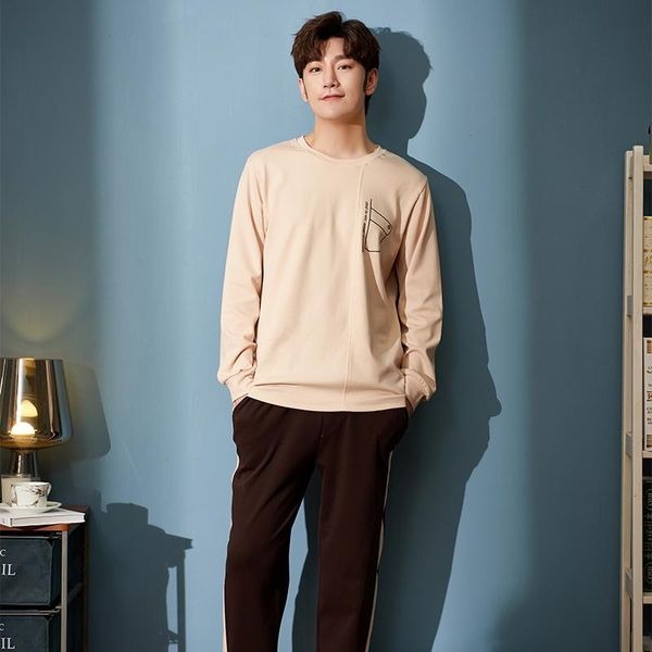 melifle autumn fashion men's pajamas sets 100% cotton pjs pure satin male sleepwear winter warm atoff home silk lounge nightwear, Black;brown
melifle autumn fashion men's pajamas sets 100% cotton pjs pure satin male sleepwear winter warm atoff home silk lounge nightwear, Black;brown
