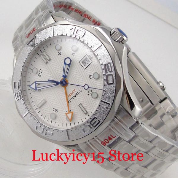 wristwatches brand gmt white dial 41mm automatic wristwatch men roating bezel sapphire crystal screw crown, Slivery;brown
wristwatches brand gmt white dial 41mm automatic wristwatch men roating bezel sapphire crystal screw crown, Slivery;brown