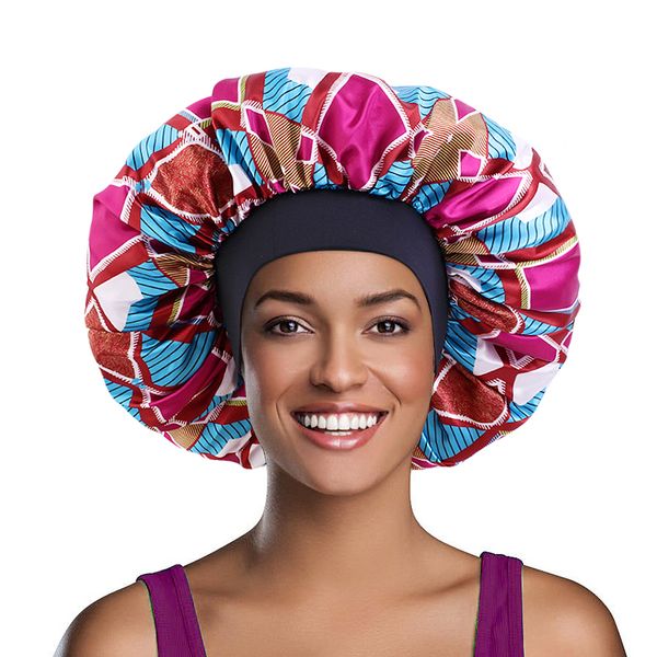 large size african pattern satin bonnet with elastic band night sleep cap ankara style hair care hat hair accessories, Blue;gray
large size african pattern satin bonnet with elastic band night sleep cap ankara style hair care hat hair accessories, Blue;gray