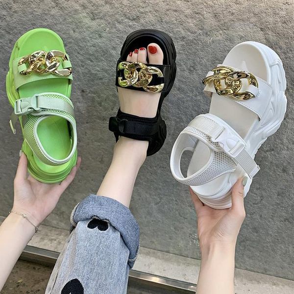 dress shoes creepers metal chain air mesh gladiator sandals women slippers summer platform thicken soled hook&loop sandalias mujer2021, Black
dress shoes creepers metal chain air mesh gladiator sandals women slippers summer platform thicken soled hook&loop sandalias mujer2021, Black