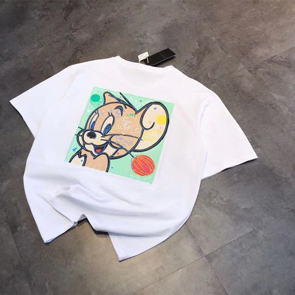 high version 21 summer women's jerry color foam short sleeve loose casual couple print t-shirt, White
high version 21 summer women's jerry color foam short sleeve loose casual couple print t-shirt, White