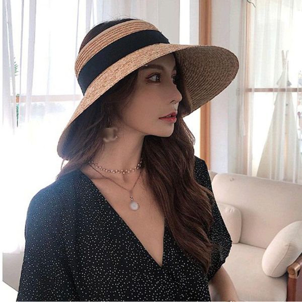 wide brim hats stylish summer straw hat for women black bow foldable empty sun beach uv protection cap chapeau femme, Blue;gray
wide brim hats stylish summer straw hat for women black bow foldable empty sun beach uv protection cap chapeau femme, Blue;gray