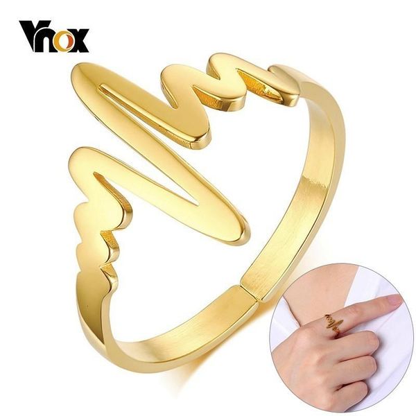 cluster rings vnox romantic heart beat trace ring for women adjustable 8#-10# gold tone stainless steel elegant electrocardiogram party, Golden;silver
cluster rings vnox romantic heart beat trace ring for women adjustable 8#-10# gold tone stainless steel elegant electrocardiogram party, Golden;silver