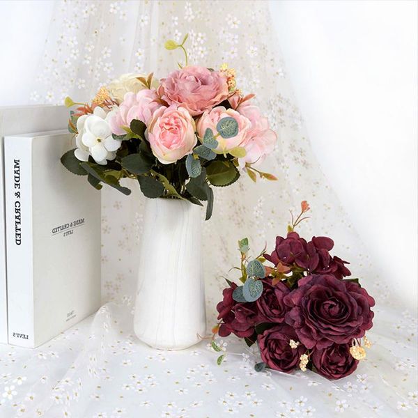 decorative flowers & wreaths 6 heads/bunch silk rose artificial flower home decor fake living room bedroom wedding party decoration supplies
decorative flowers & wreaths 6 heads/bunch silk rose artificial flower home decor fake living room bedroom wedding party decoration supplies