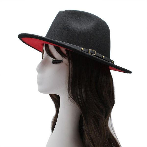 wide brim hats 2021 felt fedora hat for women wool jazz panama cap men solid red black patchwork autumn winter trilby, Blue;gray
wide brim hats 2021 felt fedora hat for women wool jazz panama cap men solid red black patchwork autumn winter trilby, Blue;gray