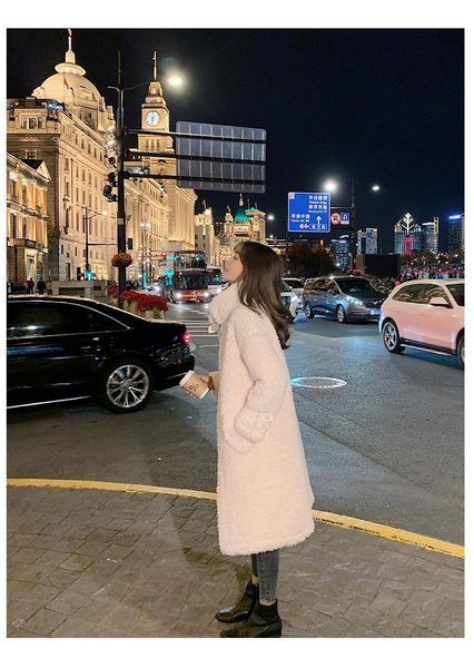 women's fur & faux winter clothes lazy wind women version of double-faced wool coat thick loose lamb stand-up collar, Black
women's fur & faux winter clothes lazy wind women version of double-faced wool coat thick loose lamb stand-up collar, Black