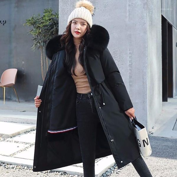 women's down & parkas 2021 winter long jacket women fashion cotton parka female warm thick padded hoodid big fur collar plus size coat, Black
women's down & parkas 2021 winter long jacket women fashion cotton parka female warm thick padded hoodid big fur collar plus size coat, Black