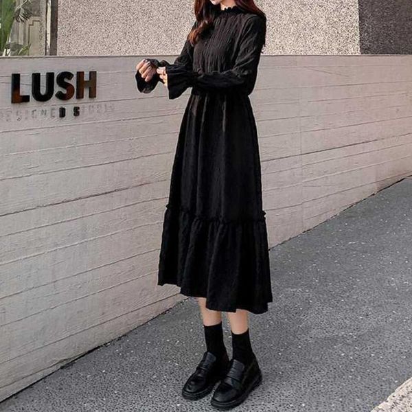 casual dresses dress women waist white long sleeve female japan style autumn solid color, Black;gray
casual dresses dress women waist white long sleeve female japan style autumn solid color, Black;gray