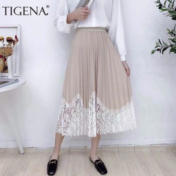 skirts tigena 2021 spring patchwork elegant lace skirt women korean fashion ladies office a line high waist pleated long female, Black
skirts tigena 2021 spring patchwork elegant lace skirt women korean fashion ladies office a line high waist pleated long female, Black